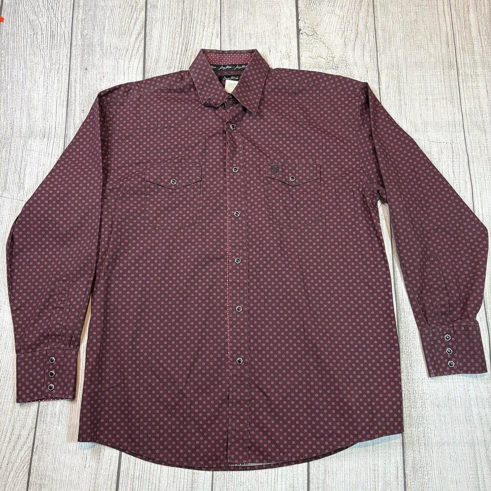 George Strait Troubadour Collection For Wrangler Maroon Pinstripe Size Large‎